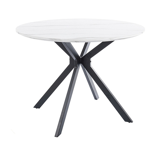 Masa Dining Alba Neagra Din Lemn 100 Cm Aster The Home Collection The