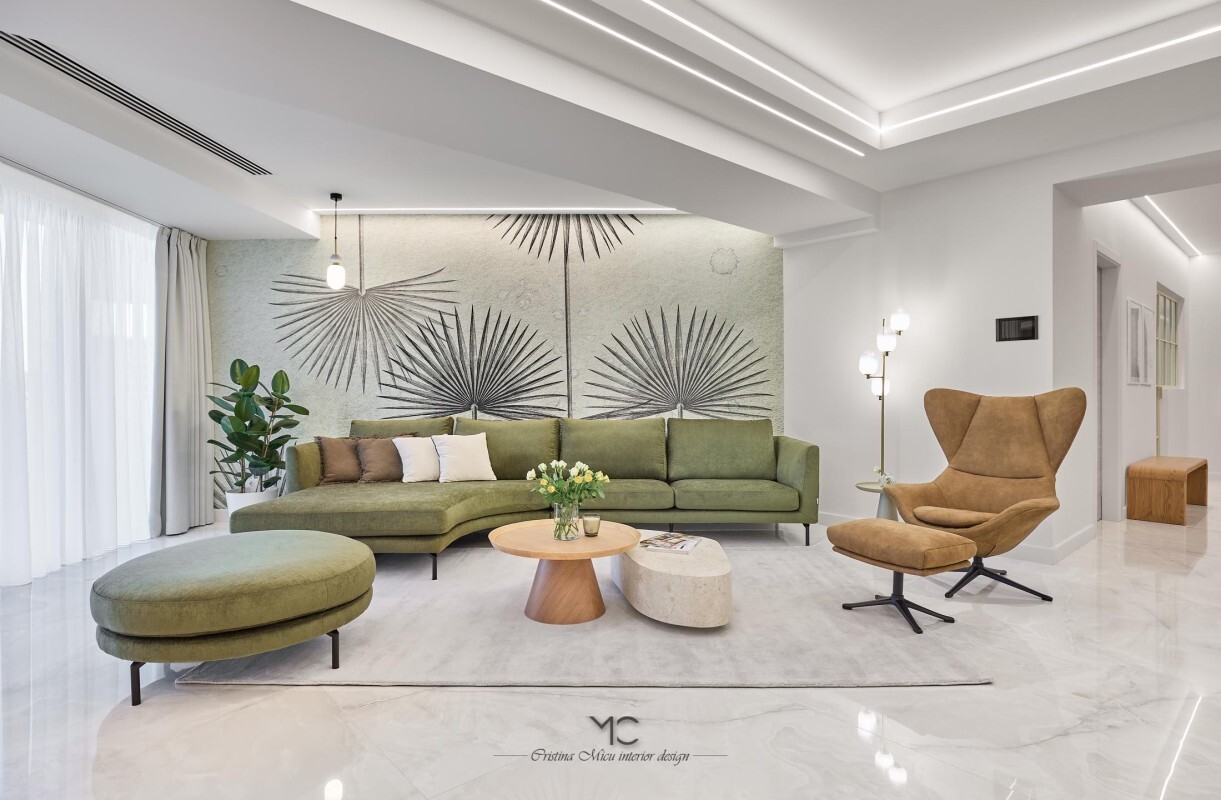 Estetică naturală și echilibru vizual într-un apartament contemporan
