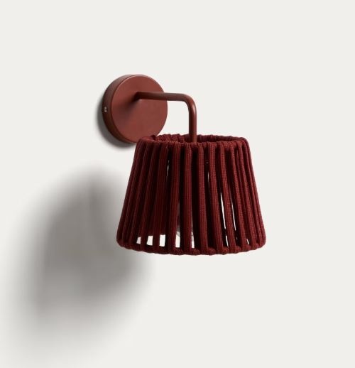 soba teracota dubla montata in perete pentru doua camere' Aplica pentru exterior maro teracota din metal Aldet Kave Home