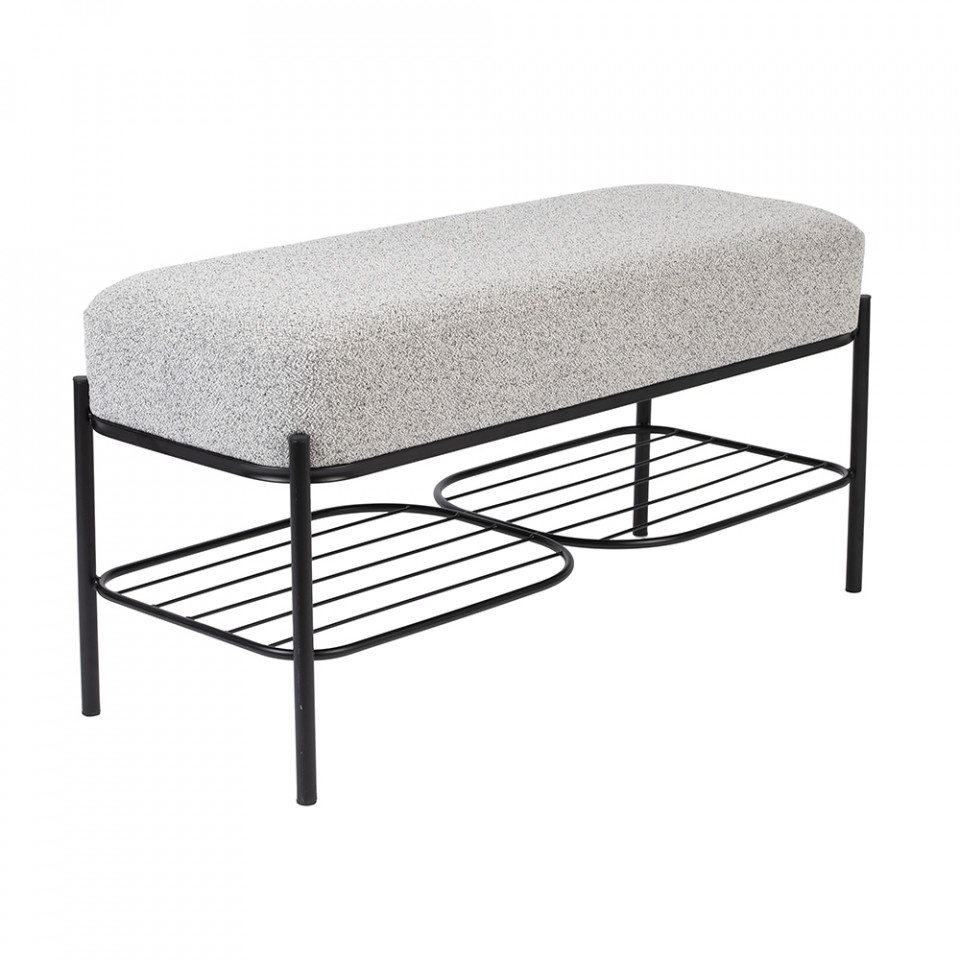 Quiet Object Bancheta gri din textil 90 cm Milou Quiet Object