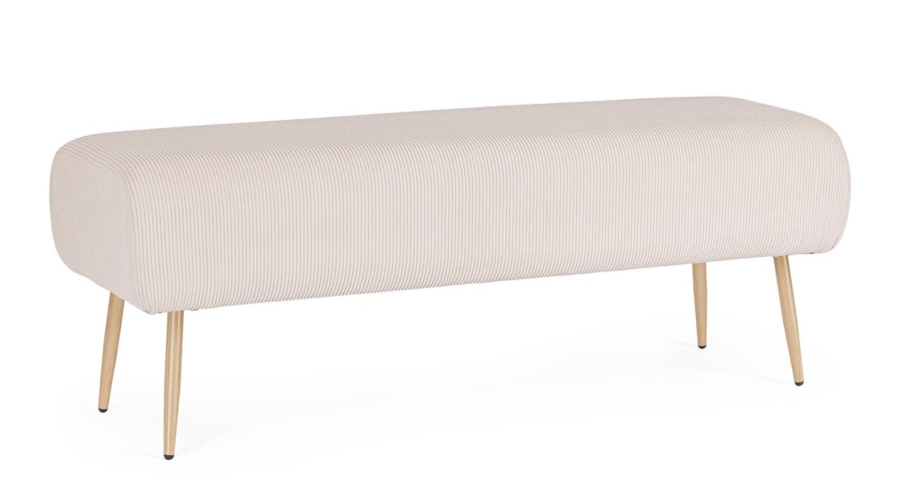 Chairs Bancheta maro/alba din textil 129 cm Olga Bizzotto