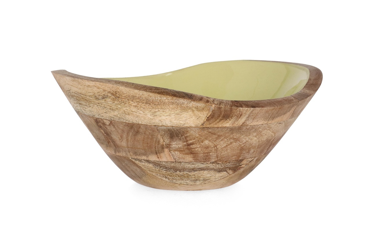 Decorative Bowls Bol galben/maro din ceramica 21x24 cm Thara Irregular Bizzotto