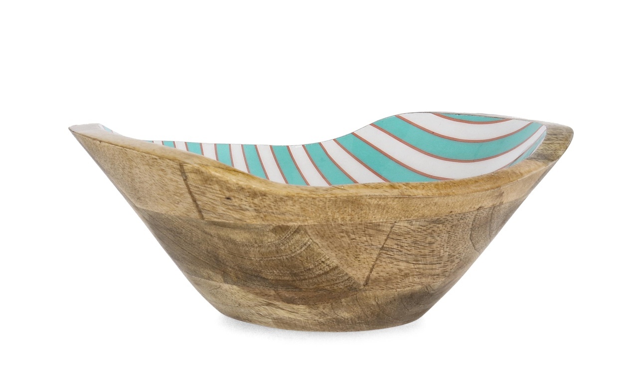 Decorative Bowls Bol multicolor din ceramica 21x24 cm Thara Irregular Stripes Bizzotto