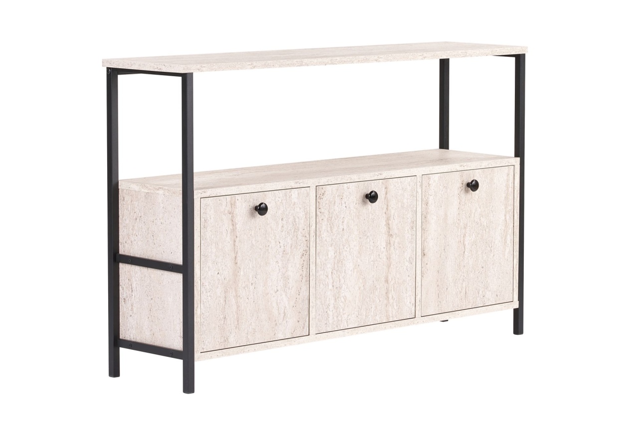Bufet inferior bej/negru 120 cm Solace Nordure