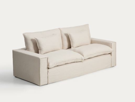 huse pentru canapea și fotolii Canapea bej din textil pentru 3 persoane Anarela 260 Kave Home