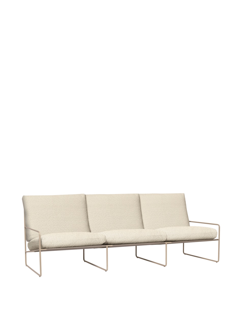 Outdoor Sofas Canapea exterior alb antic/crem din textil pentru 3 persoane Desert Boucle Ferm Living