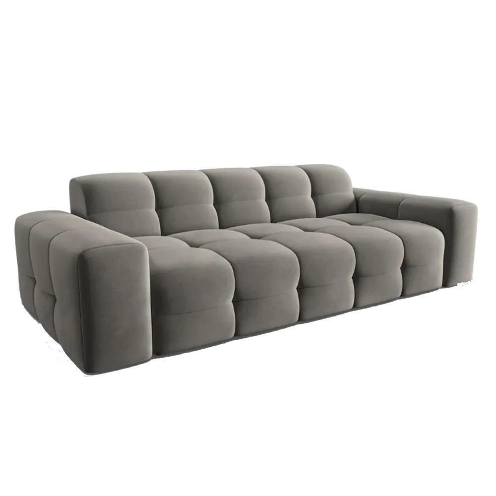 Canapea gri inchis din catifea pentru 3 persoane Kendal Micadoni