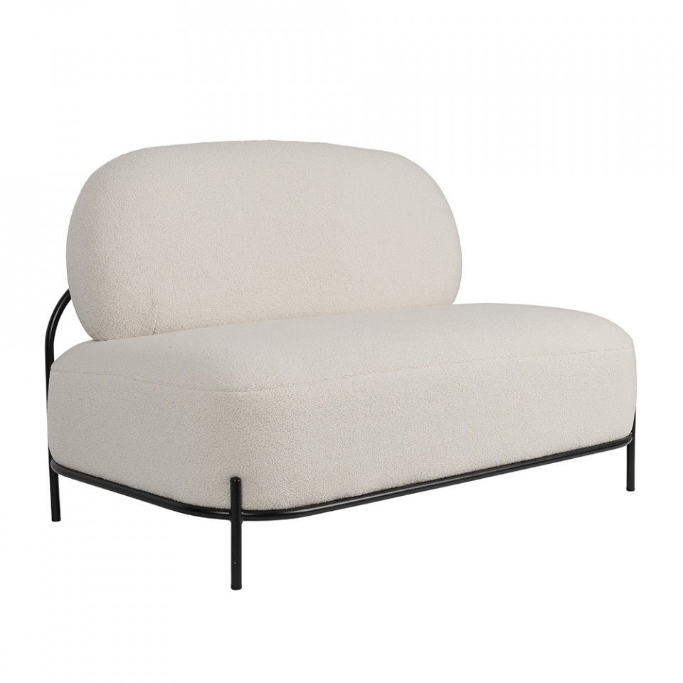 Quiet Object Canapea ivorie din textil 125 cm Polly Teddy Quiet Object