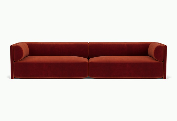 Sofas Canapea maro cupru din textil pentru 3 persoane Bolster FEST