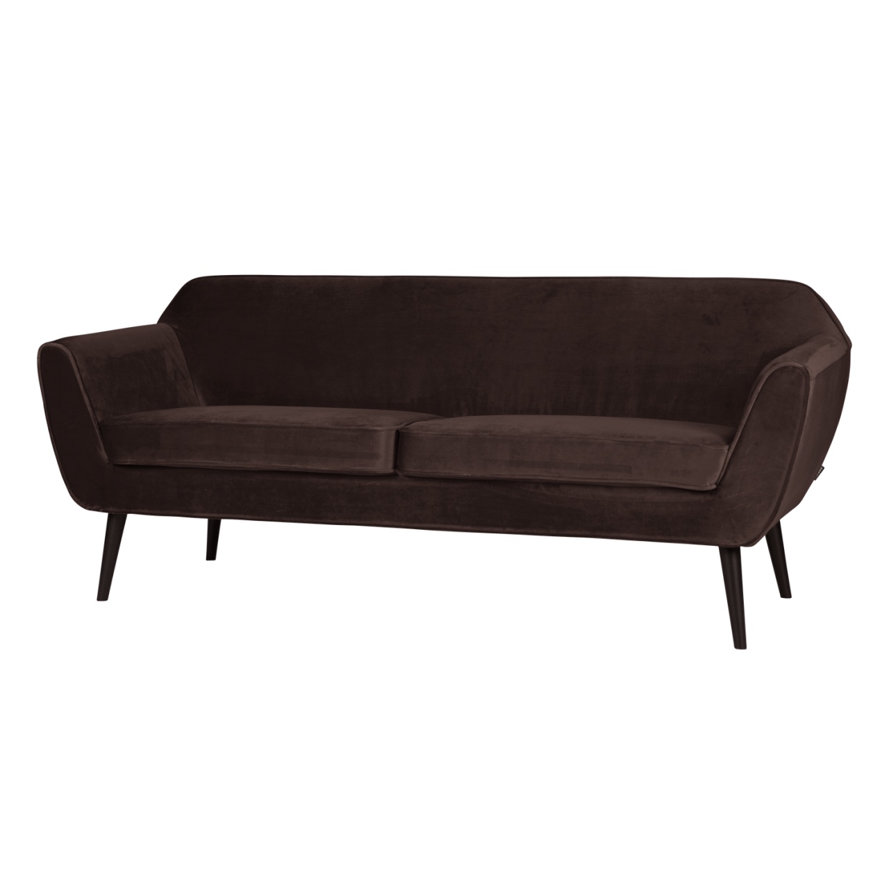Sofas Canapea maro inchis din catifea 187 cm Rocco Woood