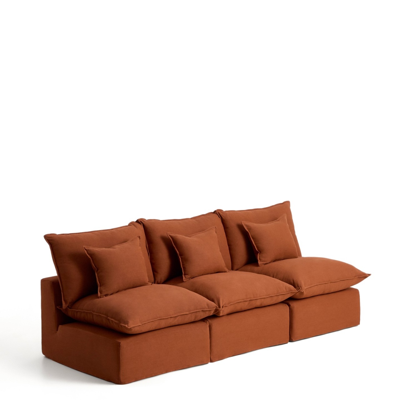 Sofas Canapea modulara maro teracota din textil pentru 3 persoane Anarela Kave Home