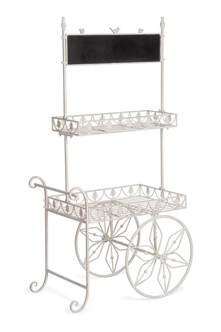 Gardening Carucior pentru exterior alb/negru din metal Lexi Bizzotto