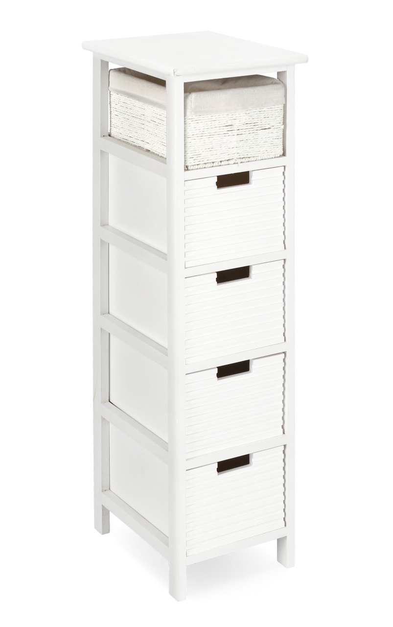 Dressers Comoda alba din lemn 26 cm Leonie Tall Bizzotto