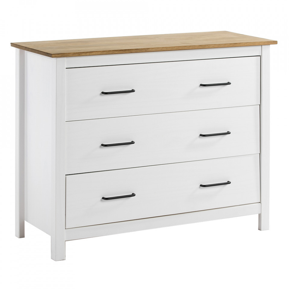 Dressers Comoda alba/maro din lemn 100 cm Miranda The Home Collection