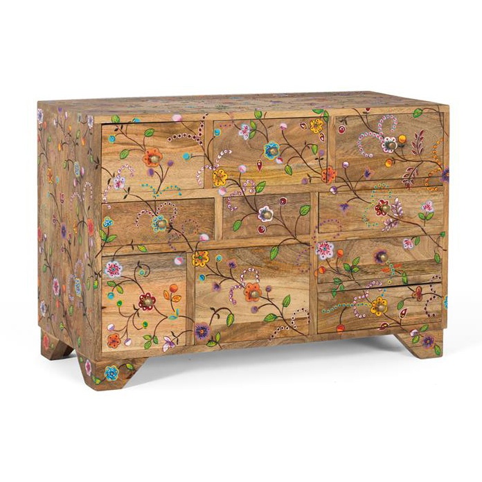 Giner y Colomer Comoda multicolora din lemn 80 cm Flore Giner y Colomer