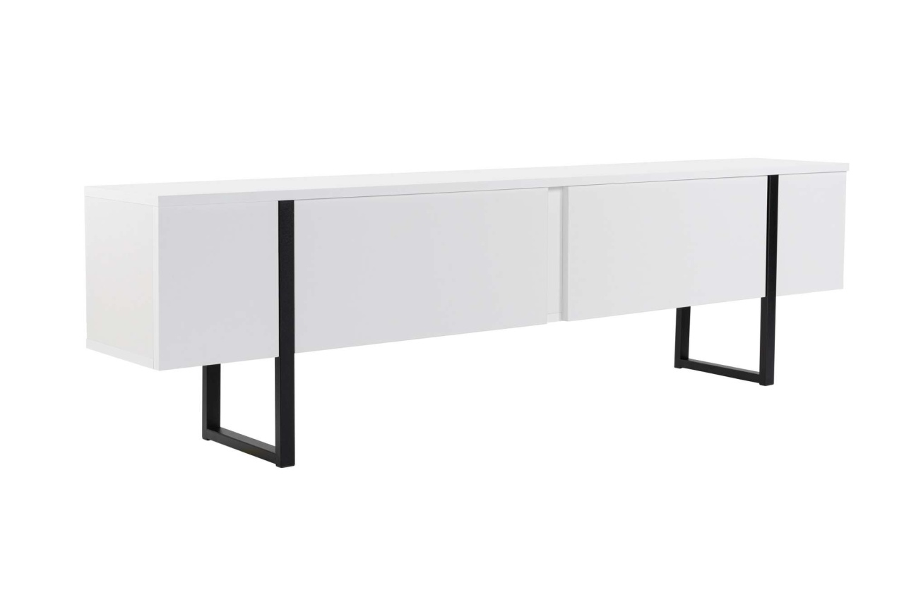 Entertainment Centers & TV Stands Comoda TV alba/neagra 180 cm Serenity Nordure