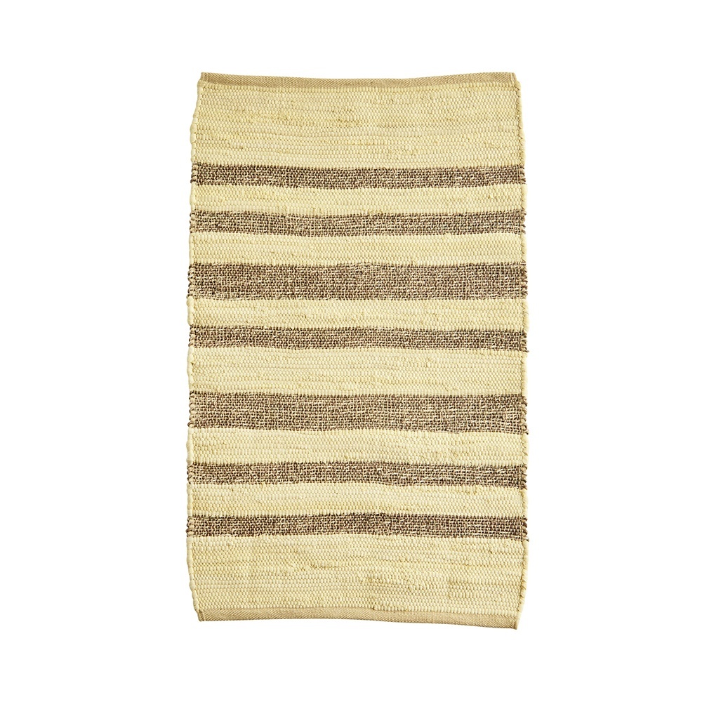 Bath Mats & Rugs Covoras pentru baie maro/galben din fibre naturale 60x90 cm Mario Madam Stoltz