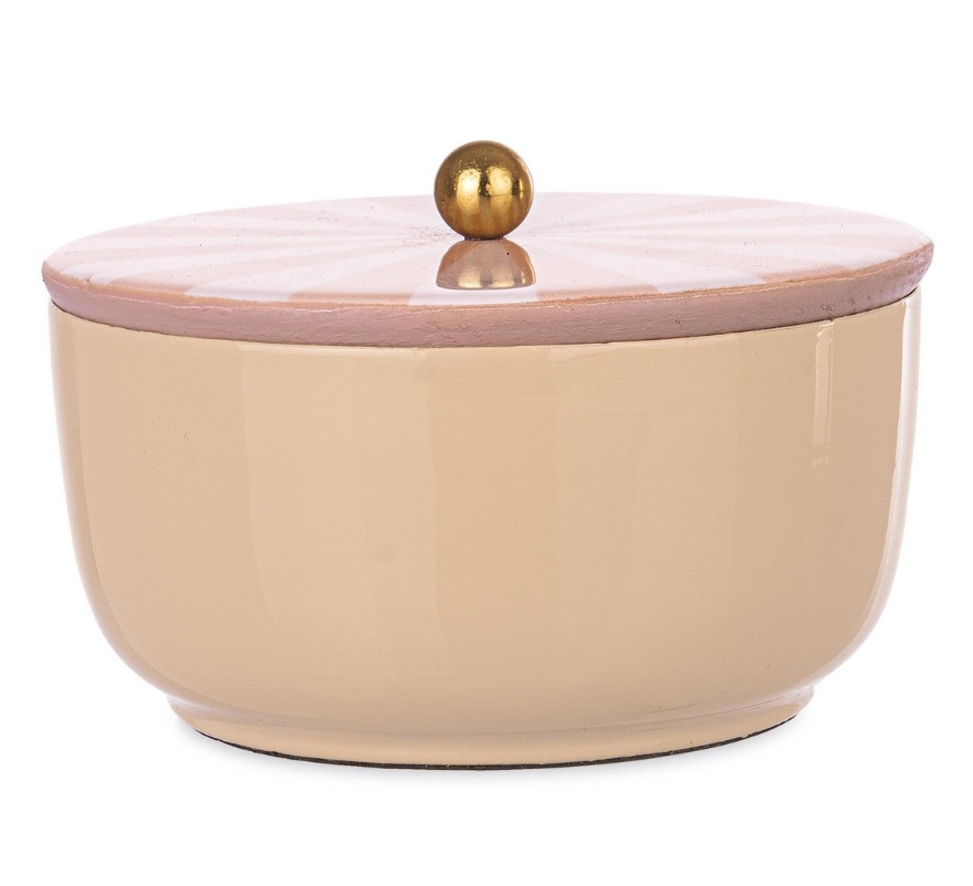 Household Storage Containers Cutie cu capac roz/aurie din metal Donya Bizzotto