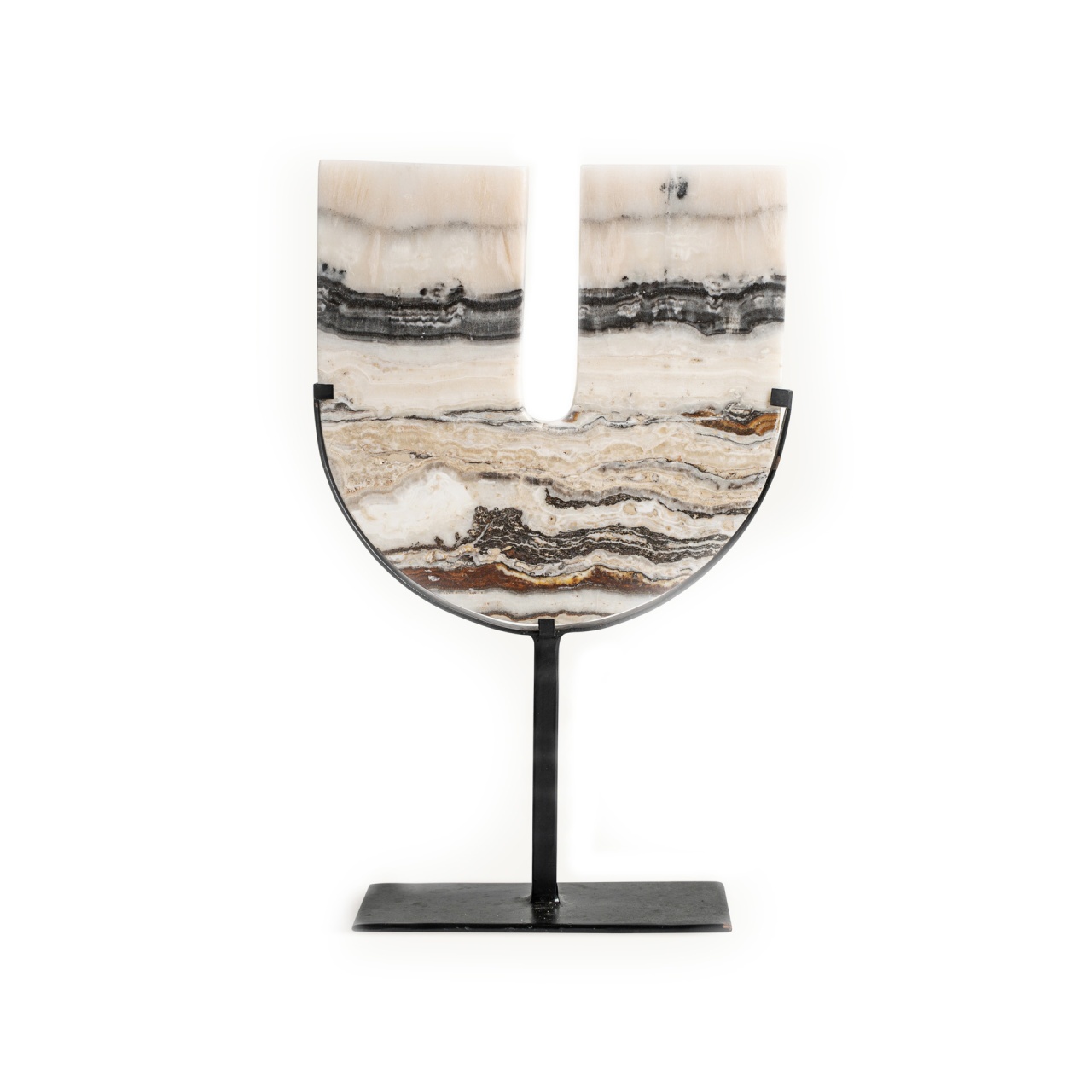 marmura granit travertin.preturi de fabrica Decoratiune maro/neagra din marmura 40 cm Figure Vical Home