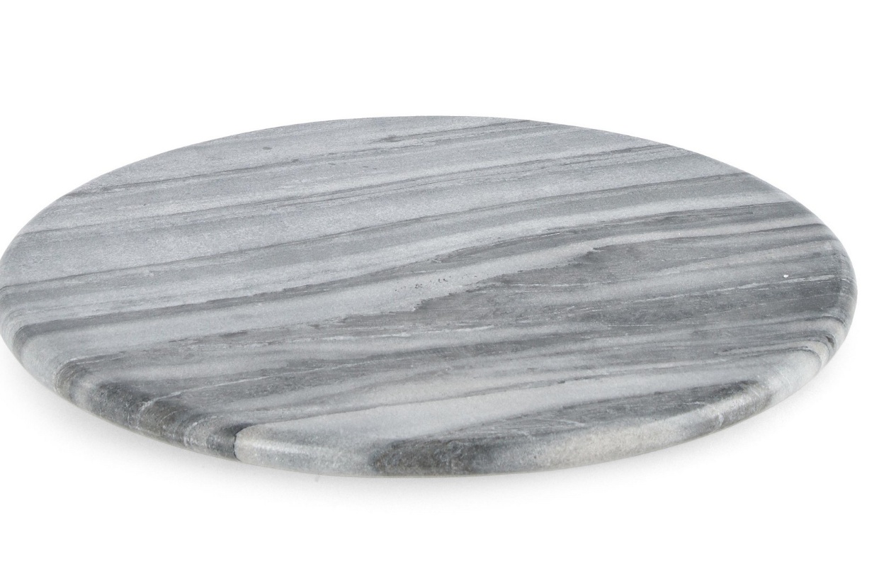 Farfurie decorativa neagra din marmura 35 cm Crane Bizzotto