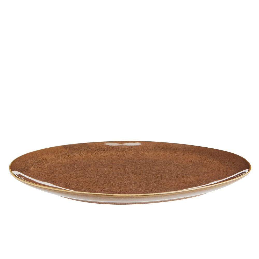 Plates Farfurie intinsa maro din ceramica 27 cm Keiko Madam Stoltz