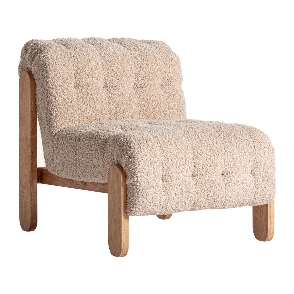 rustic shelves Fotoliu bej/maro din textil Neyprat Vical Home