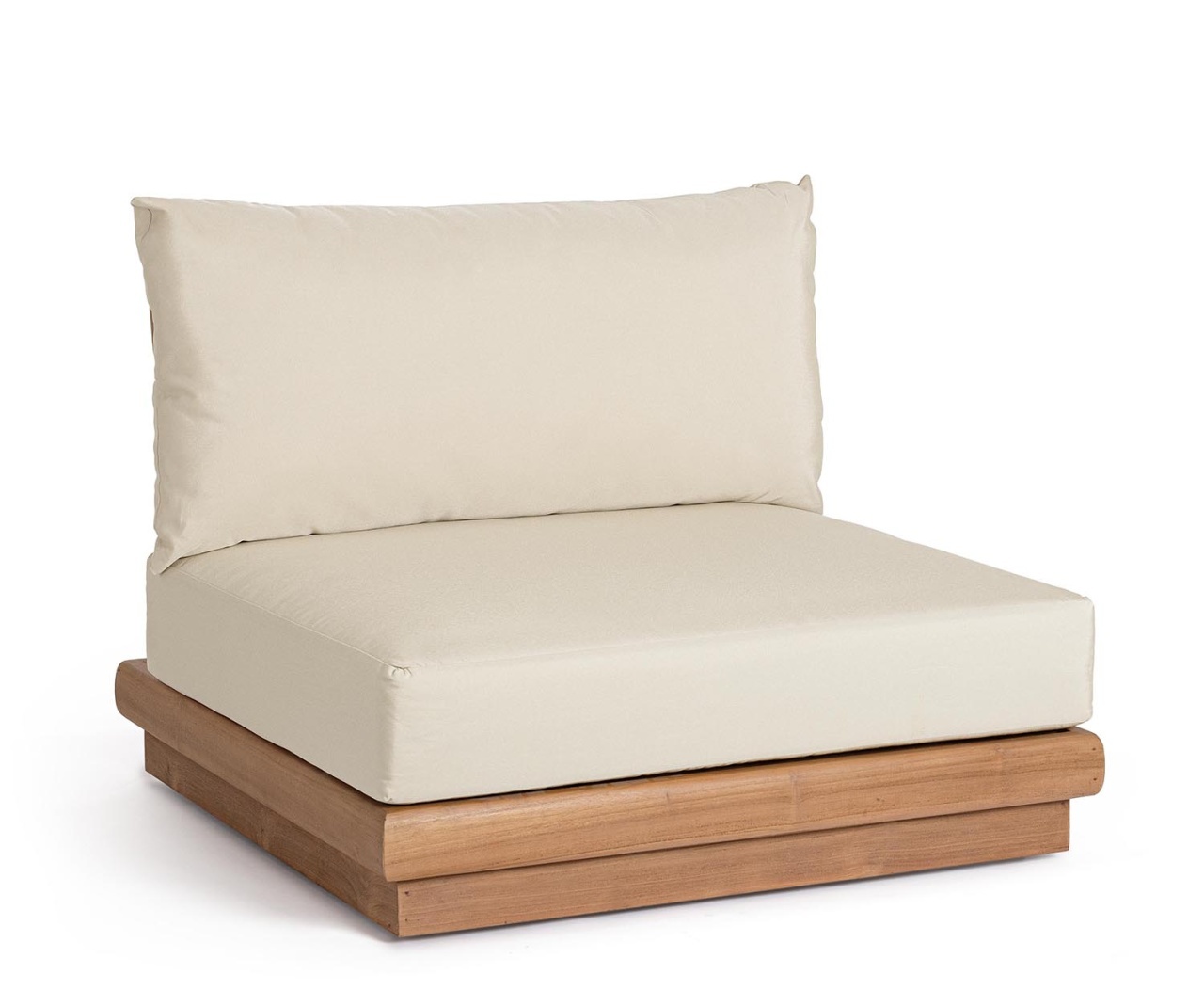 Outdoor Furniture Fotoliu exterior maro/crem din lemn Delgada Bizzotto