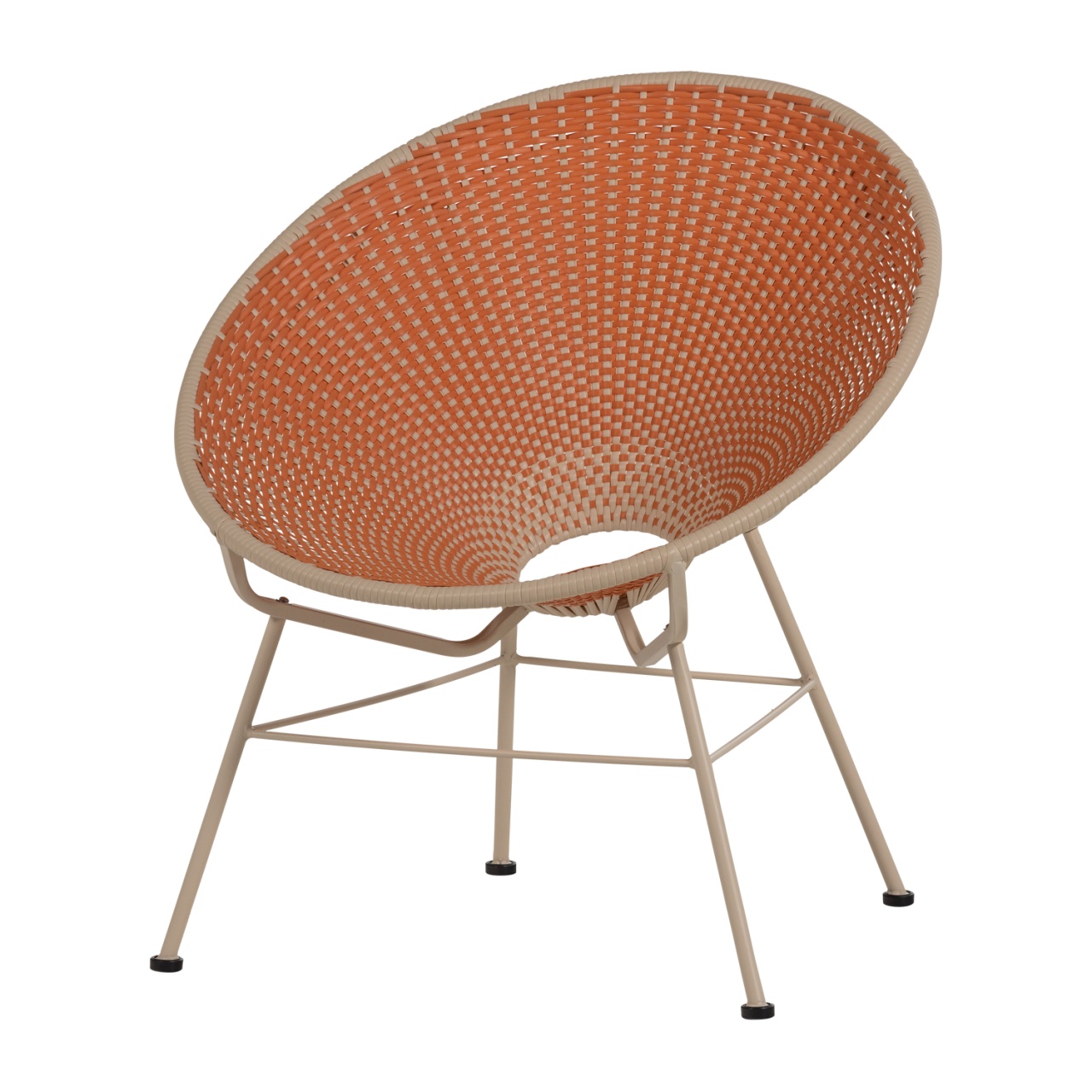 Outdoor Furniture Fotoliu exterior portocaliu din metal Kazoun Woood