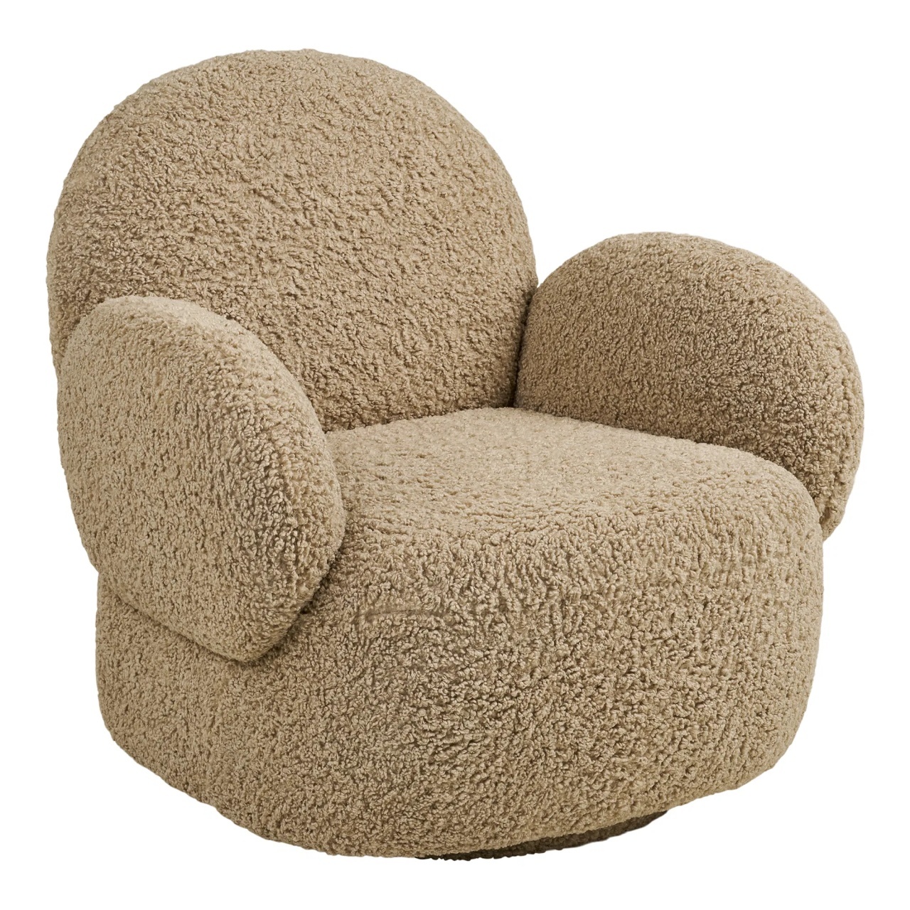 Chairs Fotoliu rotativ maro deschis din textil Messina House Nordic