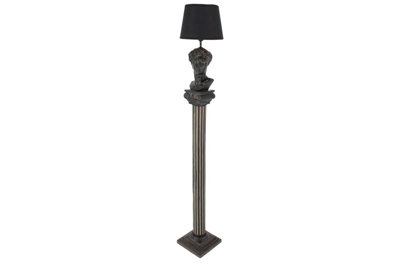 candelabre dormitor Lampadar negru din fibre sintetice 120 cm David The Home Collection
