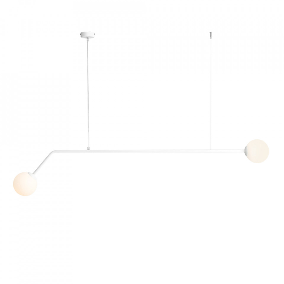 Quiet Object Lustra alba din metal cu 2 becuri Pure Quiet Object