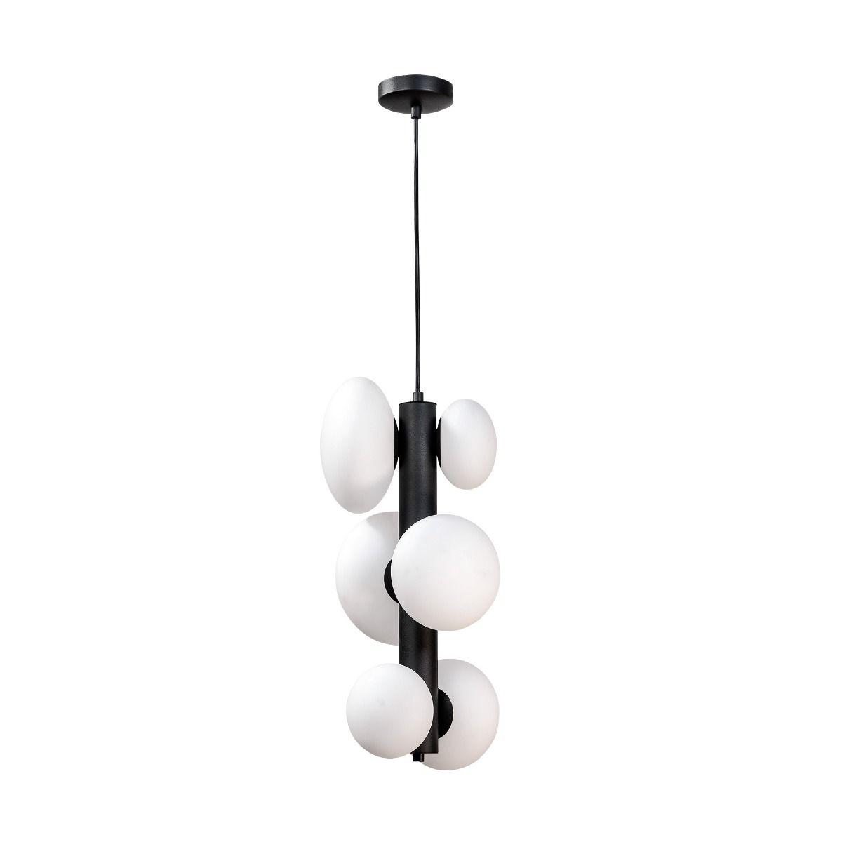 Lighting Fixtures Lustra neagra/alba din metal cu 6 becuri Omi Zuma Line