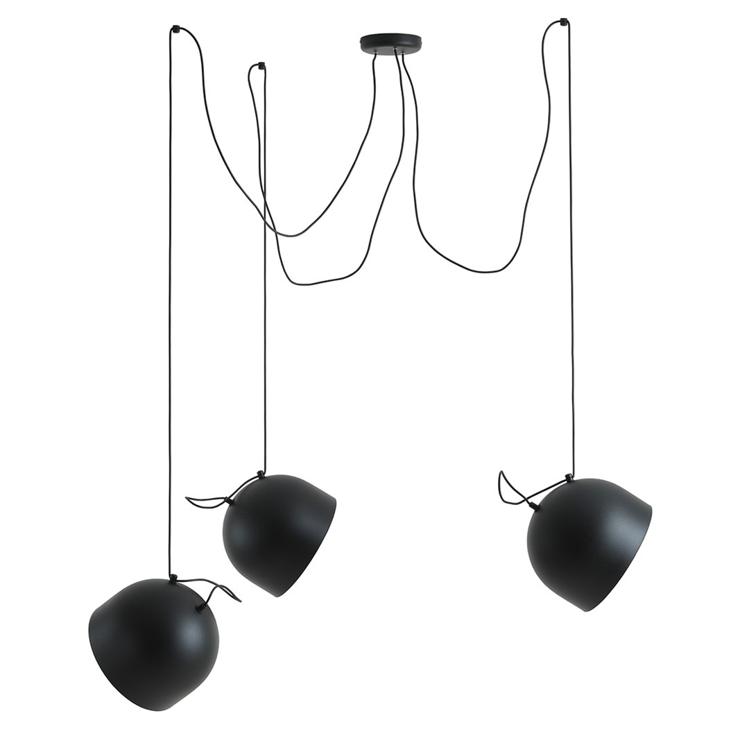 Quiet Object Lustra neagra din metal cu 3 becuri Noor Quiet Object