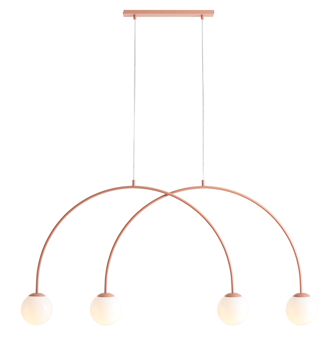 Quiet Object Lustra rosu corai din metal cu 4 becuri Una S Quiet Object