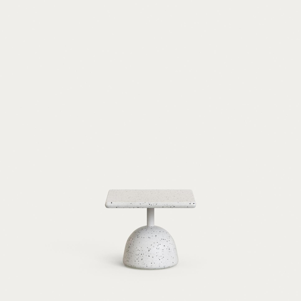 Outdoor Furniture Masa cafea exterior alba din ciment 44x44 cm Saura Kave Home