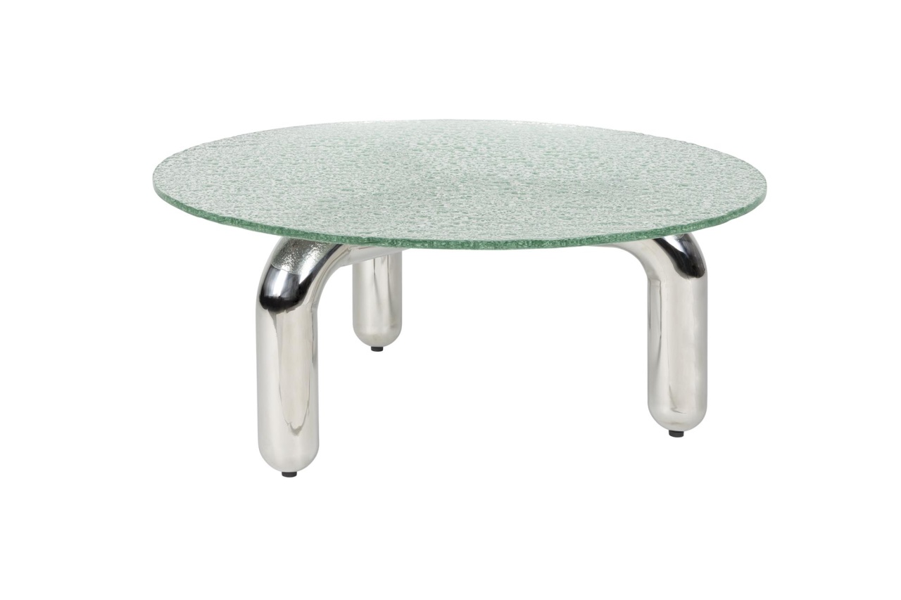Tables Masa de cafea argintie din metal 80 cm Marly Dutchbone