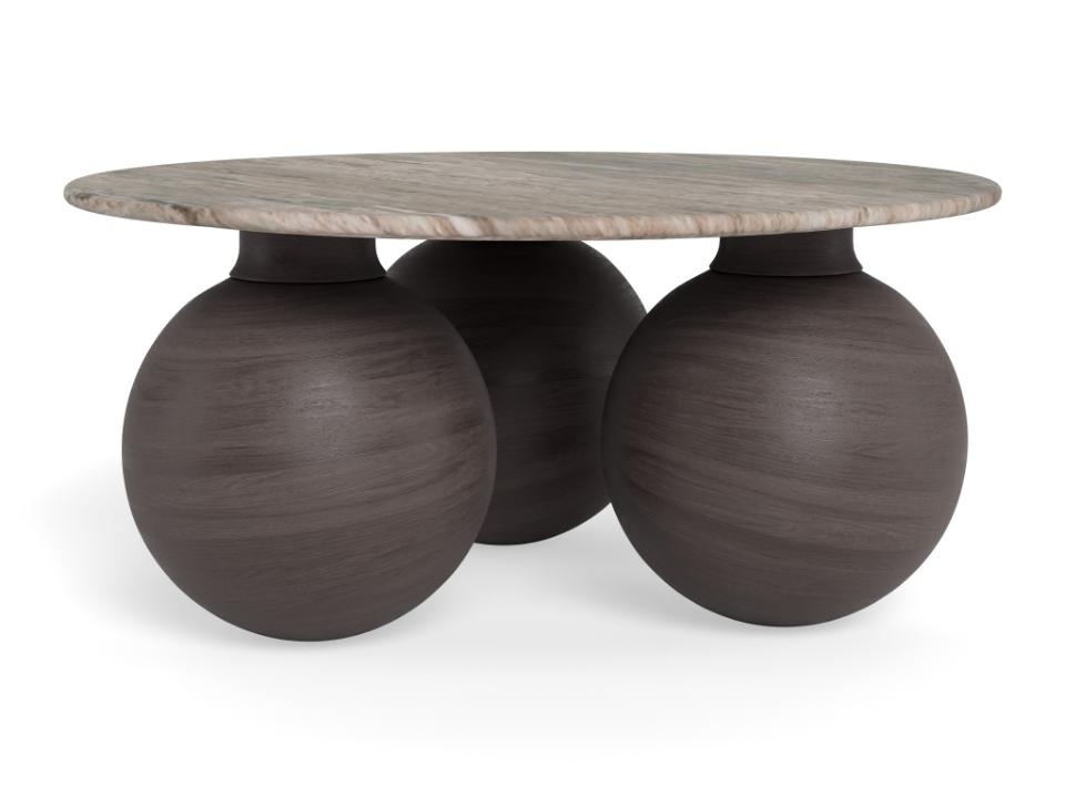 Coffee Tables Masa de cafea gri/maro din marmura 95 cm Konya Actona Company