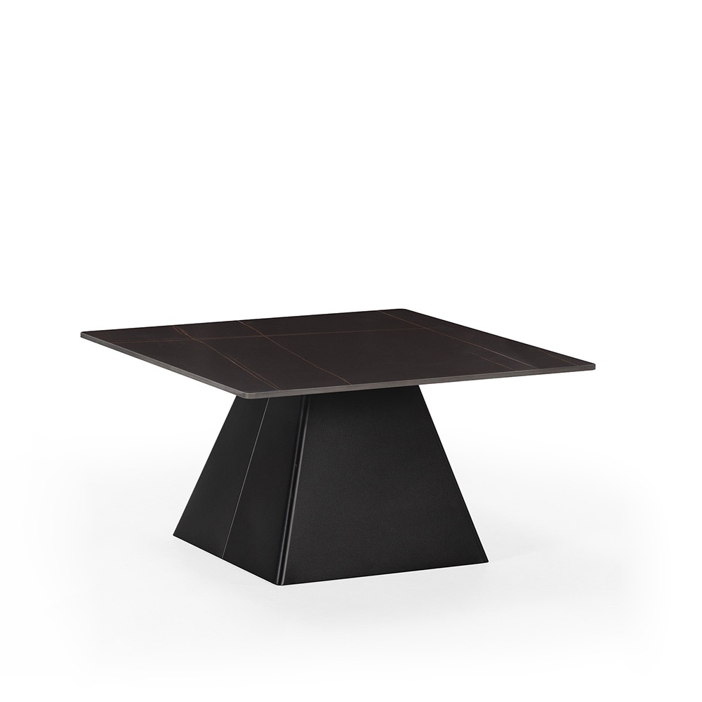 Quiet Object Masa de cafea neagra/maro din ceramica 80x80 cm Merve Quiet Object