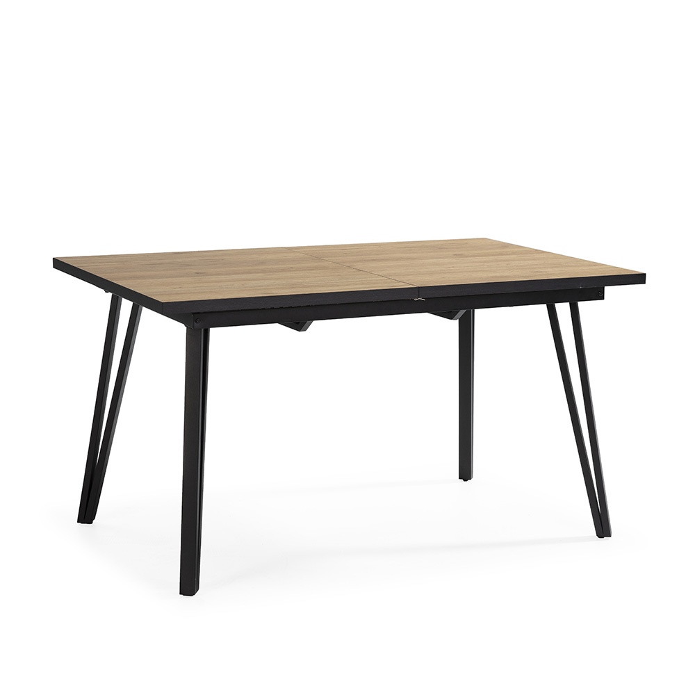 Quiet Object Masa dining extensibila maro/neagra din lemn 90x140(180) cm Cleo Quiet Object