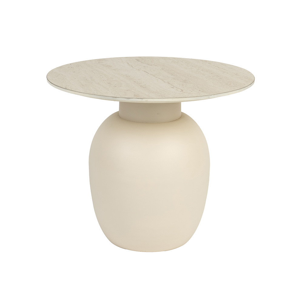 Quiet Object Masa laterala bej din ceramica 50 cm Karula Low Quiet Object