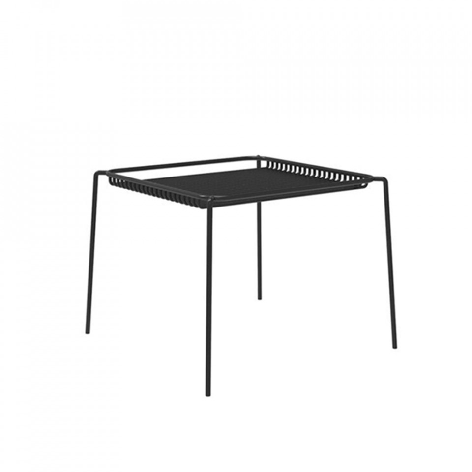 Accent Tables Masa laterala exterior neagra din metal 51x51 cm String Hubsch