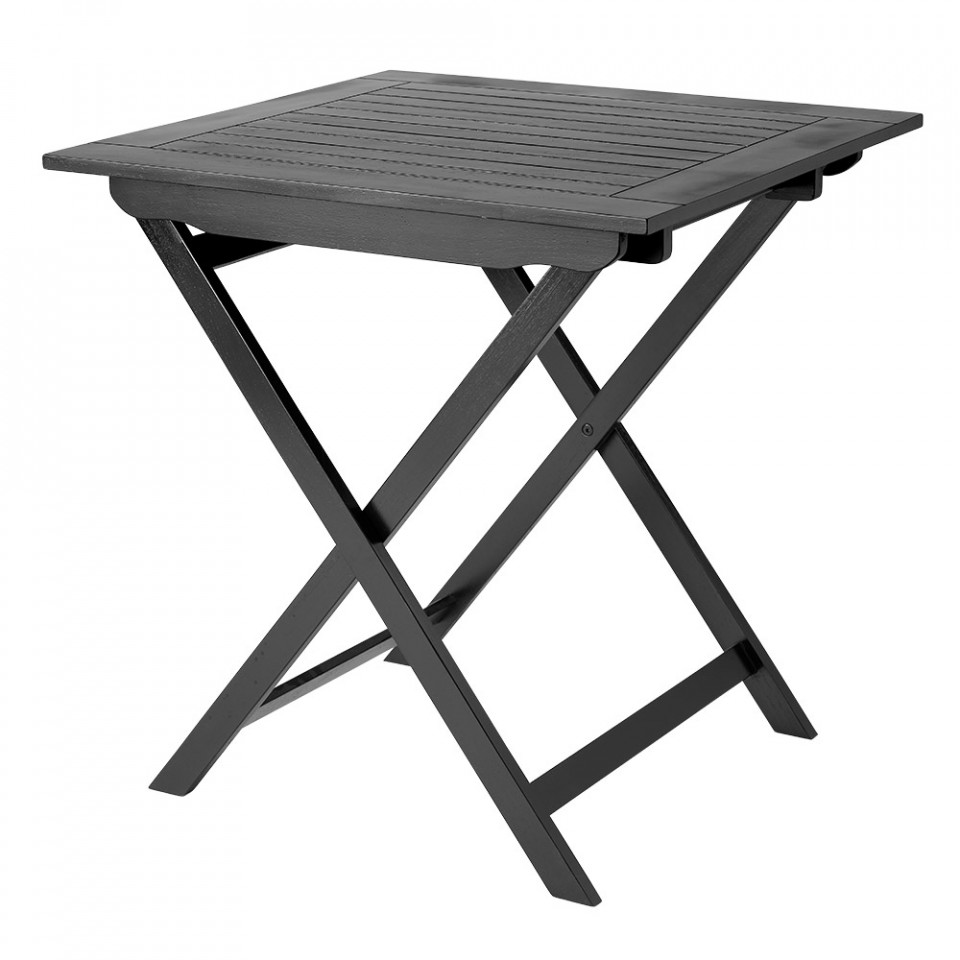 Masuta pliabila pentru exterior neagra din lemn de mahon 70x70 cm York
