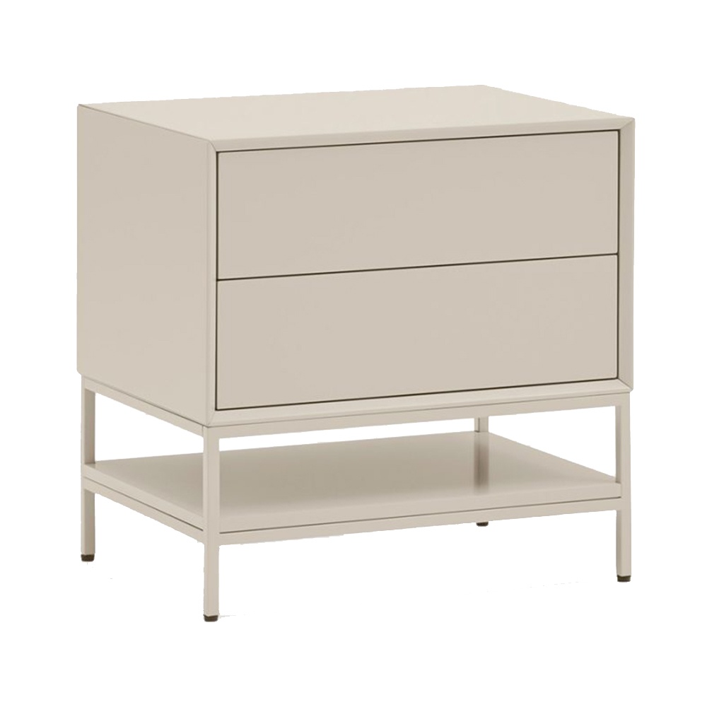 oferte dormitoare Noptiera bej nisipiu din metal Platt Teulat