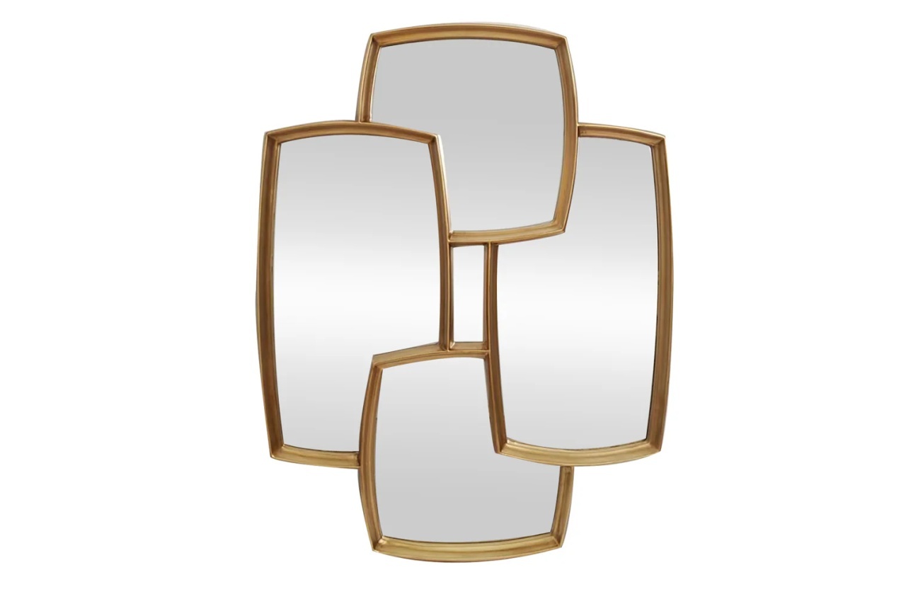 geometric bookcase Oglinda dreptunghiulara aurie 70x90 cm Quadra The Home Collection
