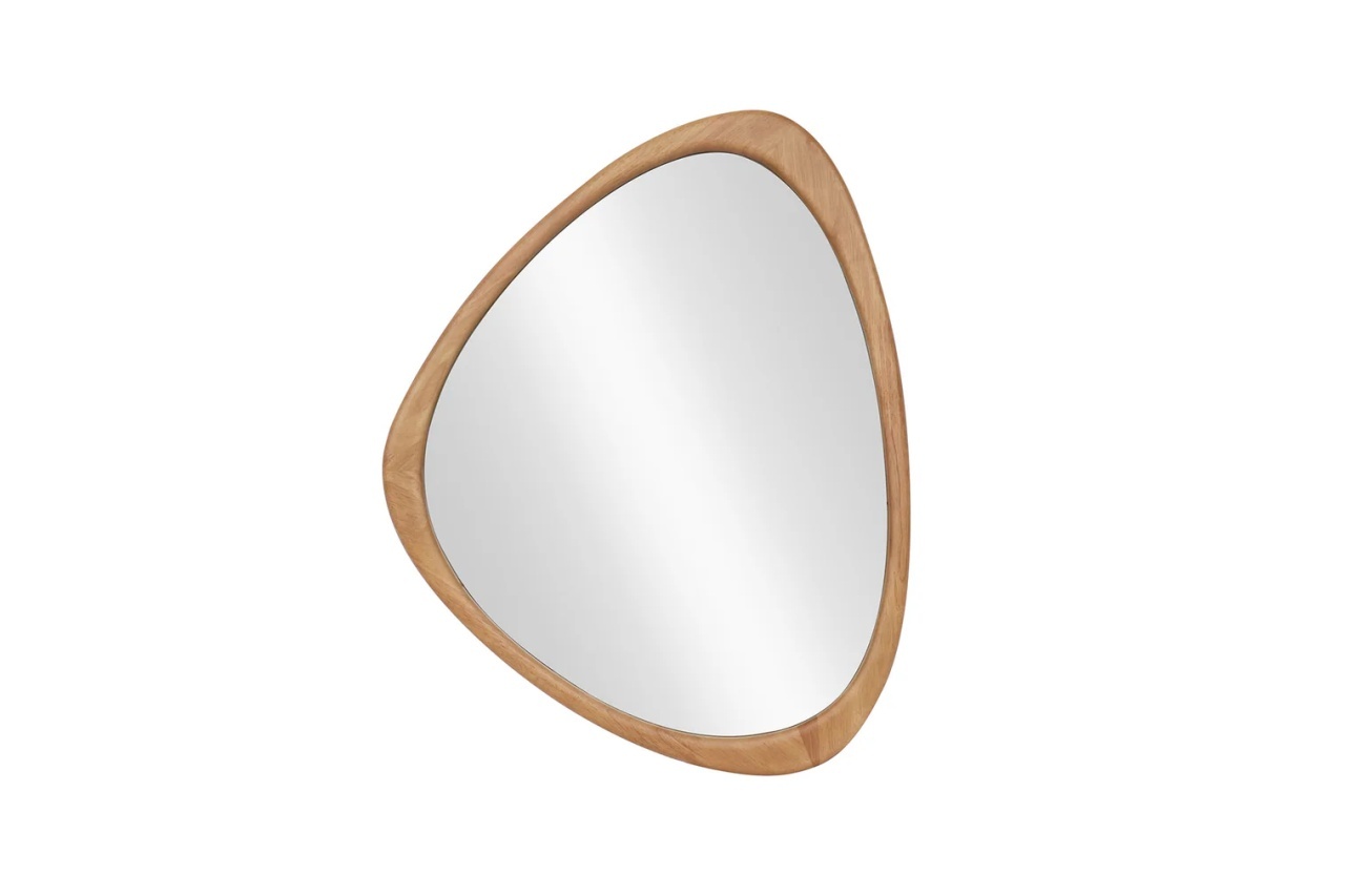 oglinda decorativa Oglinda ovala maro deschis din lemn 51x65 cm Organic The Home Collection