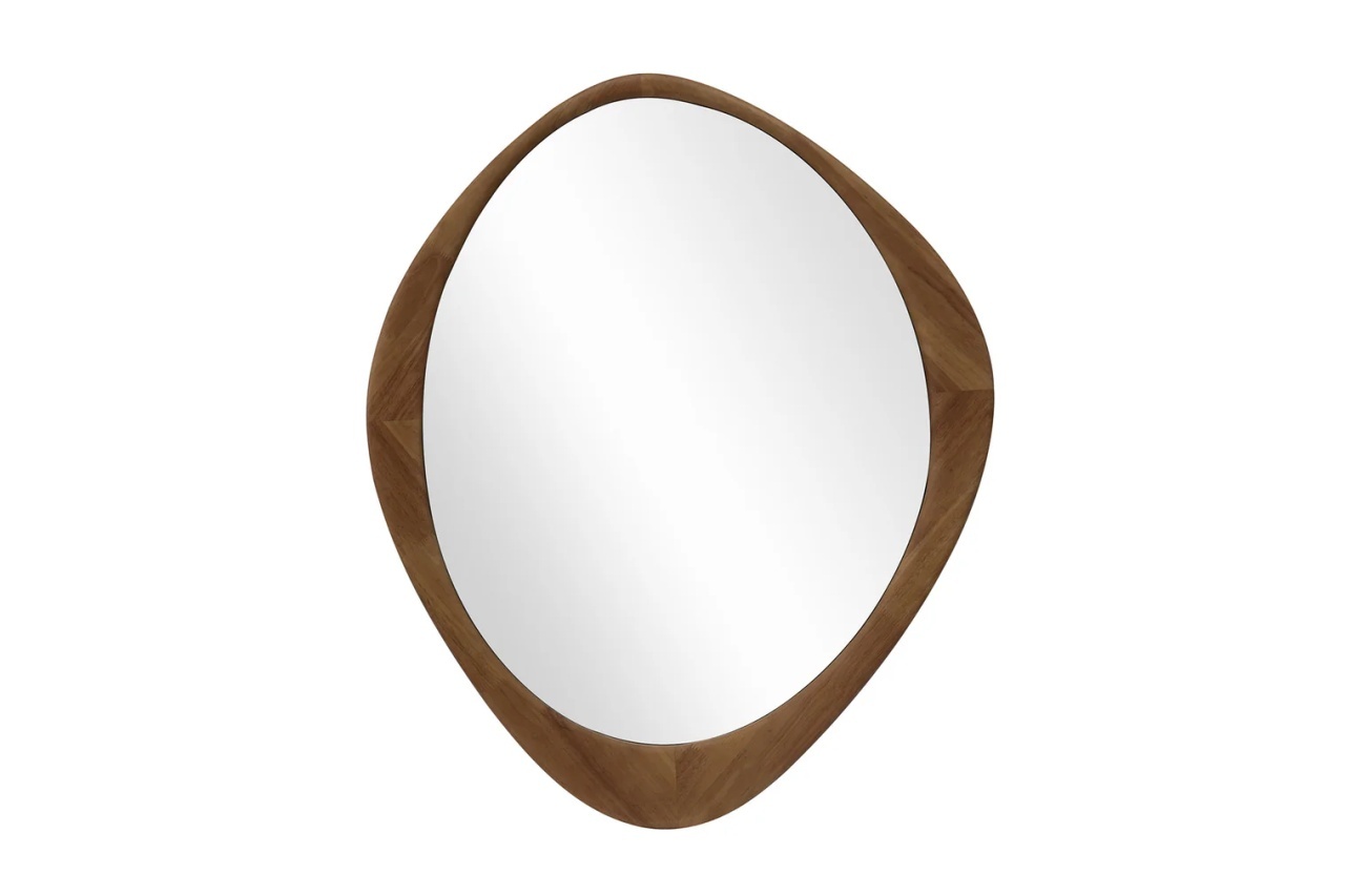 oglinda decorativa Oglinda ovala maro din lemn 74x89 cm Organic The Home Collection