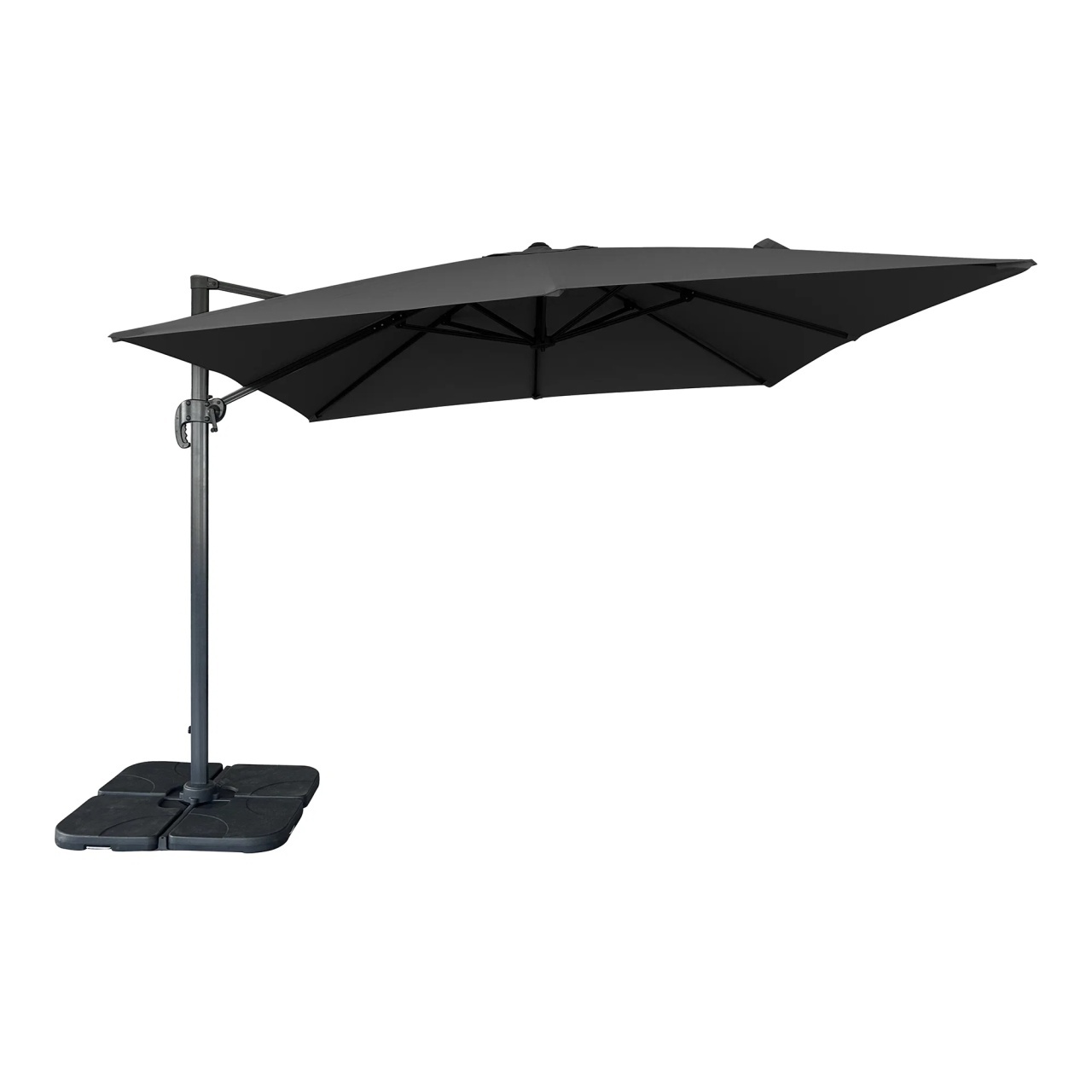 Outdoor Umbrellas & Sunshades Parasolar negru din fibre sintetice Baza House Nordic