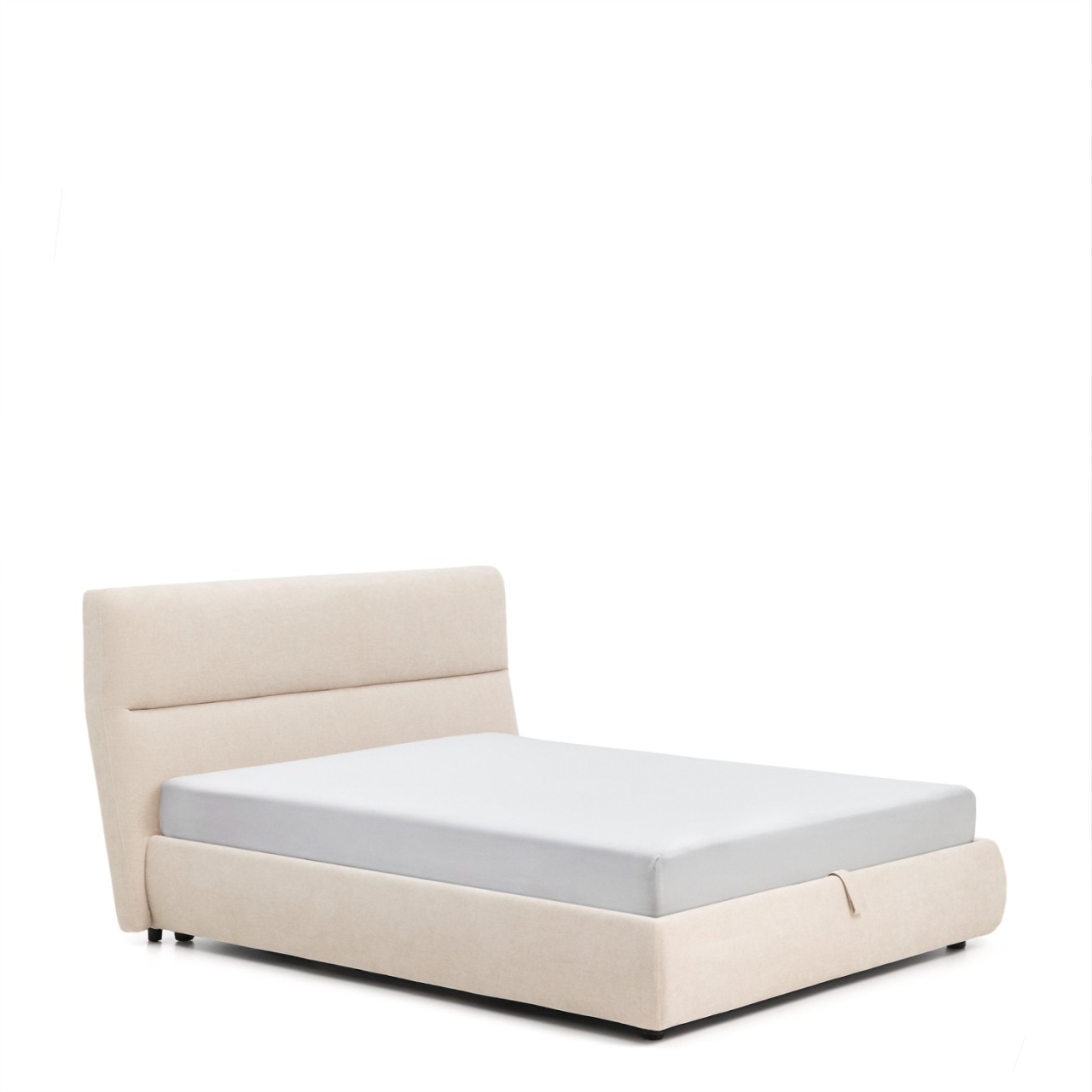 indicatorul interzice accesul: Pat bej din textil 160x200 cm Dafra Chenille Kave Home