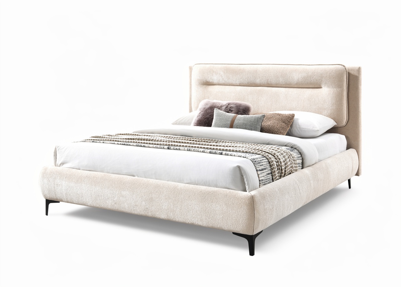 Beds & Bed Frames Pat bej din textil 160x200 cm Nicosia The Home Collection