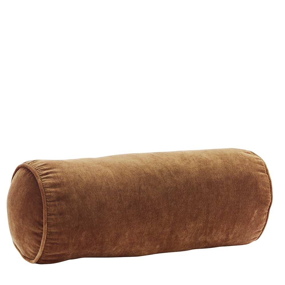 Throw Pillows Perna cilindrica portocalie din catifea 20 cm Ando Madam Stoltz